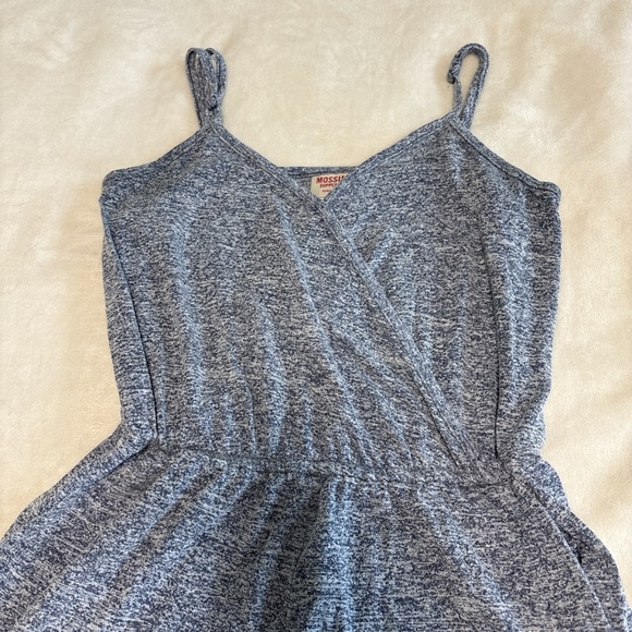 Heather blue athletic romper with pockets - Picture 4 of 6